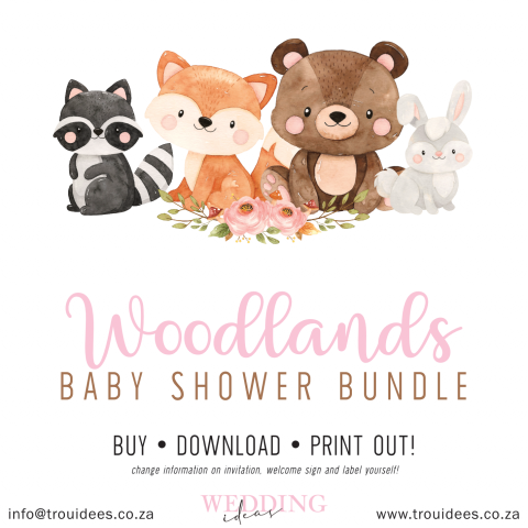 Woodlands (Girl) Baby Shower Stationery